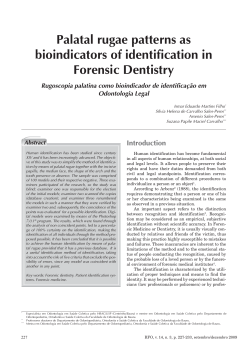 Palatal rugae patterns as bioindicators of identification in Forensic