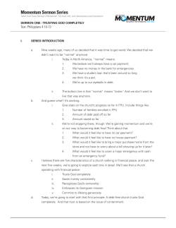 Momentum Sermon Series - Montwood Church Of Christ