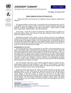 Appeal Judgement Summary for Popović et al.