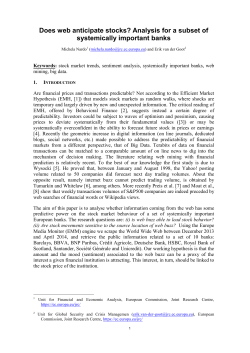 Does web anticipate stocks? Analysis for a subset of systemically