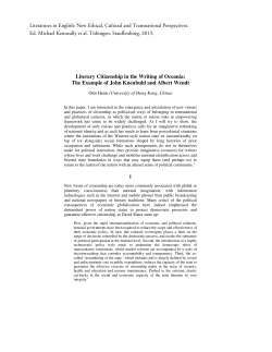 Literary Citizenship in the Writing of Oceania - School of English