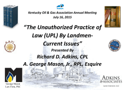The Unauthorized Practice of Law (UPL) By Landmen