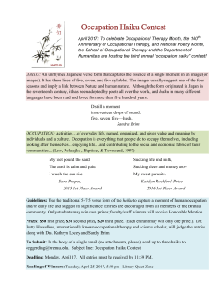 Occupation Haiku Contest