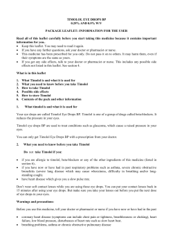 TIMOLOL EYE DROPS BP 0.25% AND 0.5% W/V PACKAGE