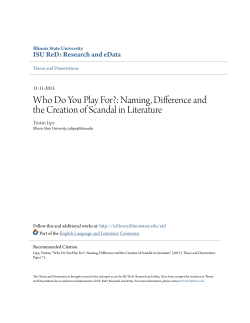Naming, Difference and the Creation of Scandal in Literature
