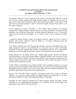 Let stubborn facts grind Makau Mutua`s fake ethical innards