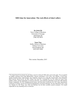 SHO time for innovation: The real effects of short sellers