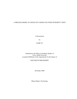 A PROCESS MODEL OF APPLICANT FAKING ON OVERT
