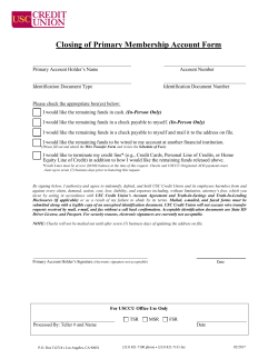 Closing of Primary Membership Account Form