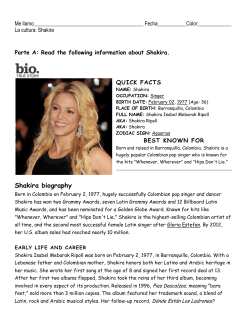 Parte A: Read the following information about Shakira