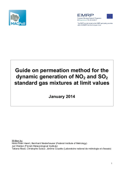 Guide on permeation method for the dynamic generation of NO2