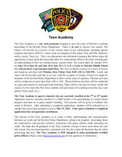 Teen Academy - City of Rowlett