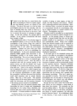 Gibson (1960) The concept of the stimulus in