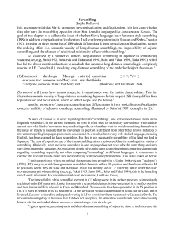 1 Scrambling eljko Boškovi£ It is uncontroversial that Slavic