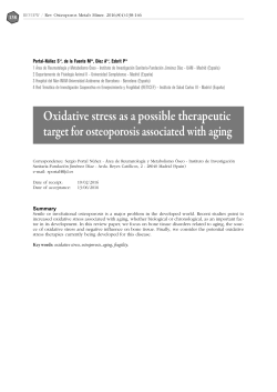 El estr&eacute;s oxidativo como posible diana terap&eacute;utica en la