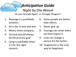 Anticipation Guide Night by Elie Wiesel