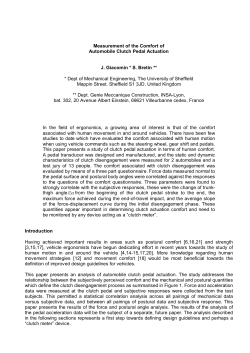 Measurement of the comfort of automobile clutch pedal actuation, ATA