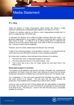 R v HOY. - Office of the Director of Public Prosecutions