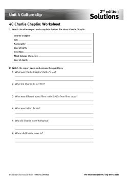 Unit 4 Culture clip 4C Charlie Chaplin