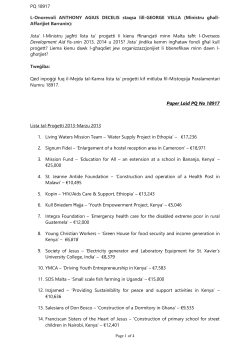 PQ 18917 L-Onorevoli ANTHONY AGIUS DECELIS staqsa lill