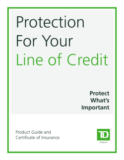 Protection for your Line of Credit - Product Guide and