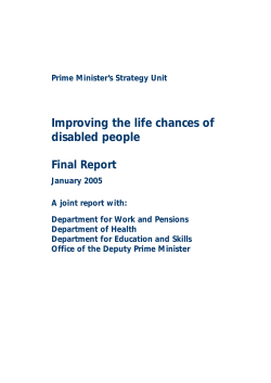 Improving the Life Chances of Disabled People report
