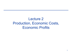 Lecture 2--Production, Economics Costs, Economic Profit