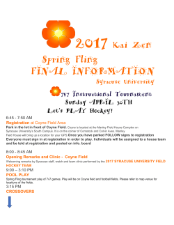 2017 Spring Fling Final Information - Kai