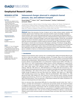 Subseasonal changes observed in subglacial channel pressure