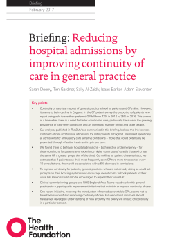 UK - Reducing hospital admissions by improving continuity of care