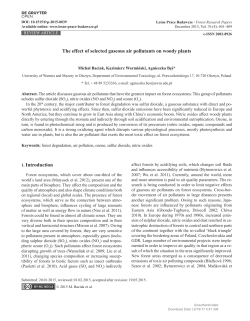 The effect of selected gaseous air pollutants on woody plants