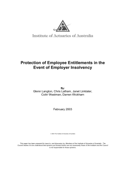 Protection of Employee Entitlements in the Event