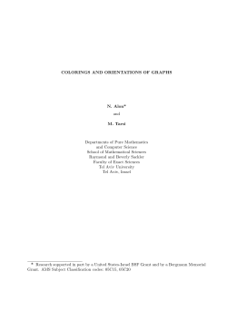 COLORINGS AND ORIENTATIONS OF GRAPHS N. Alon* and M
