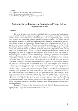 Post-Arab Spring Elections - European Consortium for Political