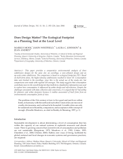 Does Design Matter? The Ecological Footprint as a Planning Tool at