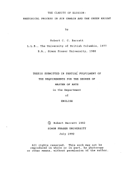 rhetorical process in Sir Gawain and the Green Knight