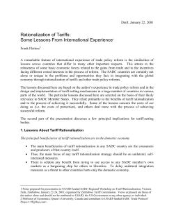 Rationalization of Tariffs - Queen`s Economics Department