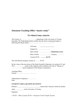 Statement Teaching Office &ldquo;master study&rdquo; To whom it may concern