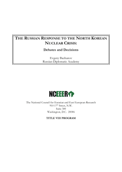 The Russian Response To The North Korean Nuclear Crisis