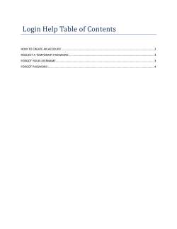 Login Help Table of Contents