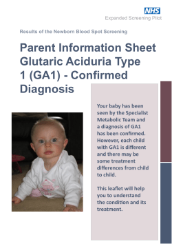 (GA1) - Confirmed Diagnosis - Expanded Newborn Screening