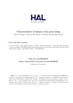 Characteristics of human voice processing