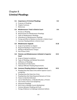 Chapter 8 Criminal Pleadings