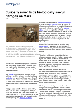 Curiosity rover finds biologically useful nitrogen on Mars