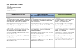 Song Title FOREVER (spanish)