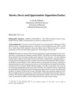 Hawks, Doves and Opportunistic Opposition Parties