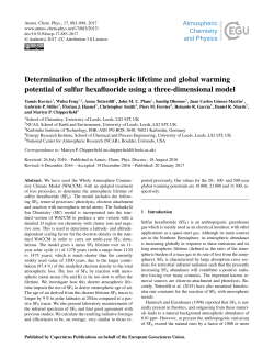 Determination of the atmospheric lifetime and global warming
