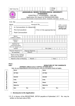 Application for the Post-Convocation Original Degree Certificate