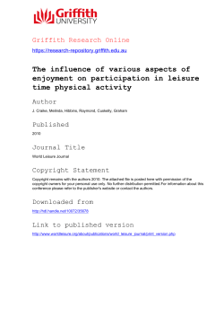 The influence of various aspects of enjoyment on participation in