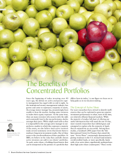 The Benefits of Concentrated Portfolios